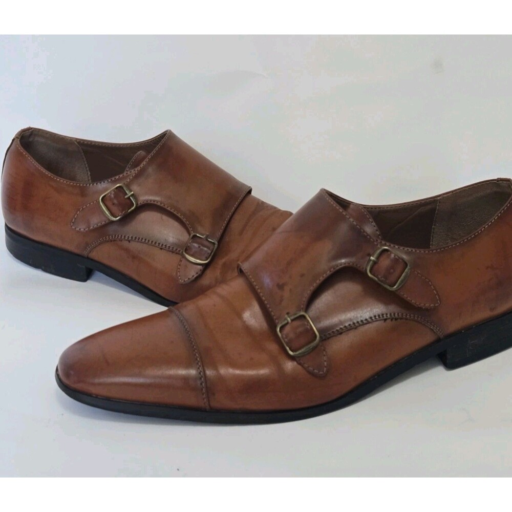 Jousen Shoes Mens 13 Brown Leather Double Monk Strap Loafer Dress Preppy